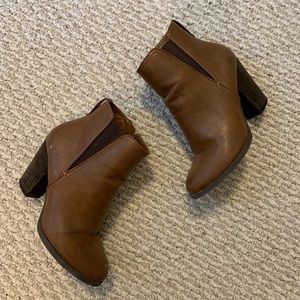 Call it spring brown heeled booties